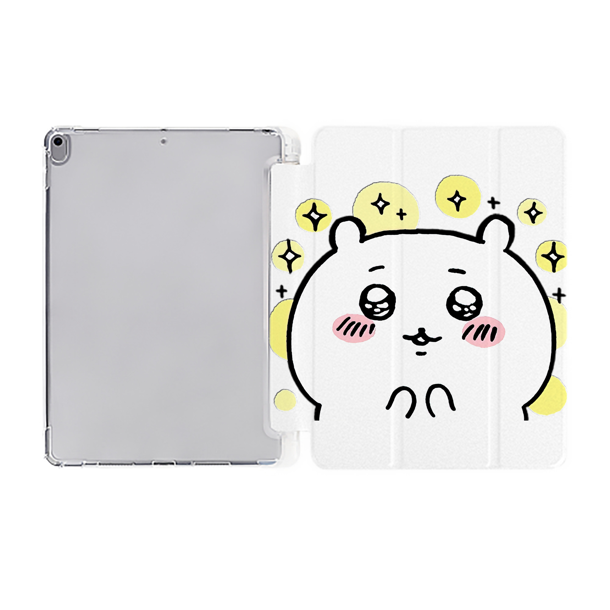 （画像用） ちいかわ ちいかわ Chii-kawa chiikawa IPad ケース ペン収納付き 三つ折りスタンド PUレザー×シリコン 対応機種9.5/10.5/10.9インチ